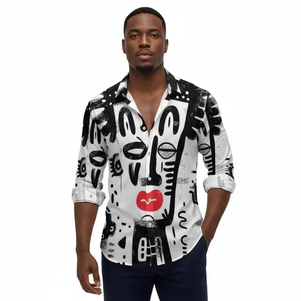 Men's Long-Sleeve Shirt with Chest Pocket