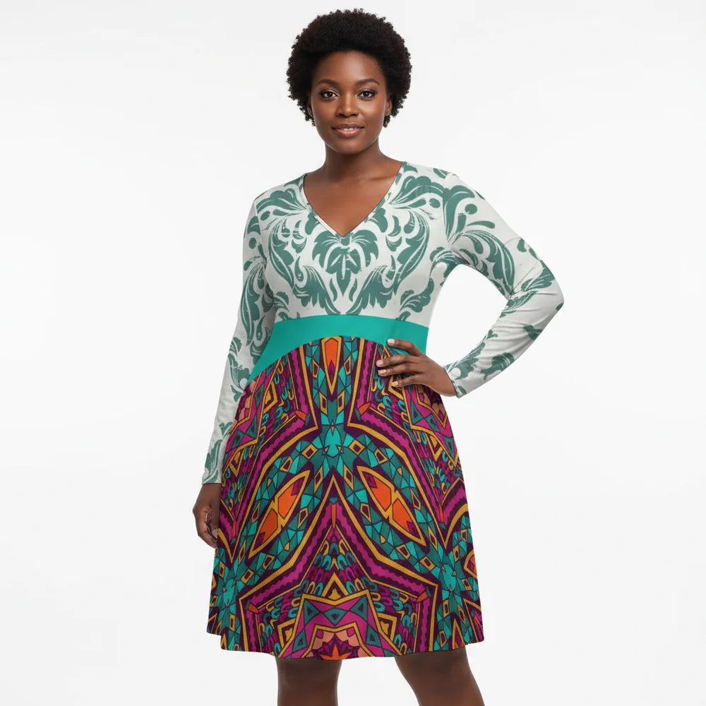 Women's Oversized Long Sleeve Skater Dress