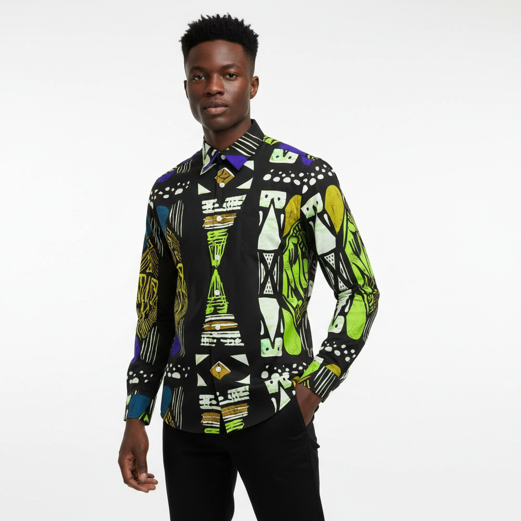 Men's Long-Sleeve Shirt with Chest Pocket