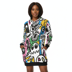 Women's All-Over Print Hoodie Mini Dress (H27)