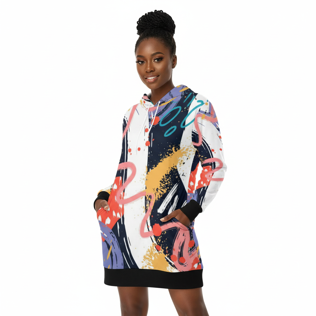 Women's All-Over Print Hoodie Mini Dress (H27)
