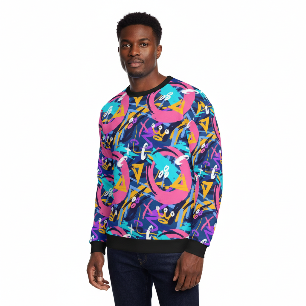 Men's All-Over Print Fuzzy Sweatshirt