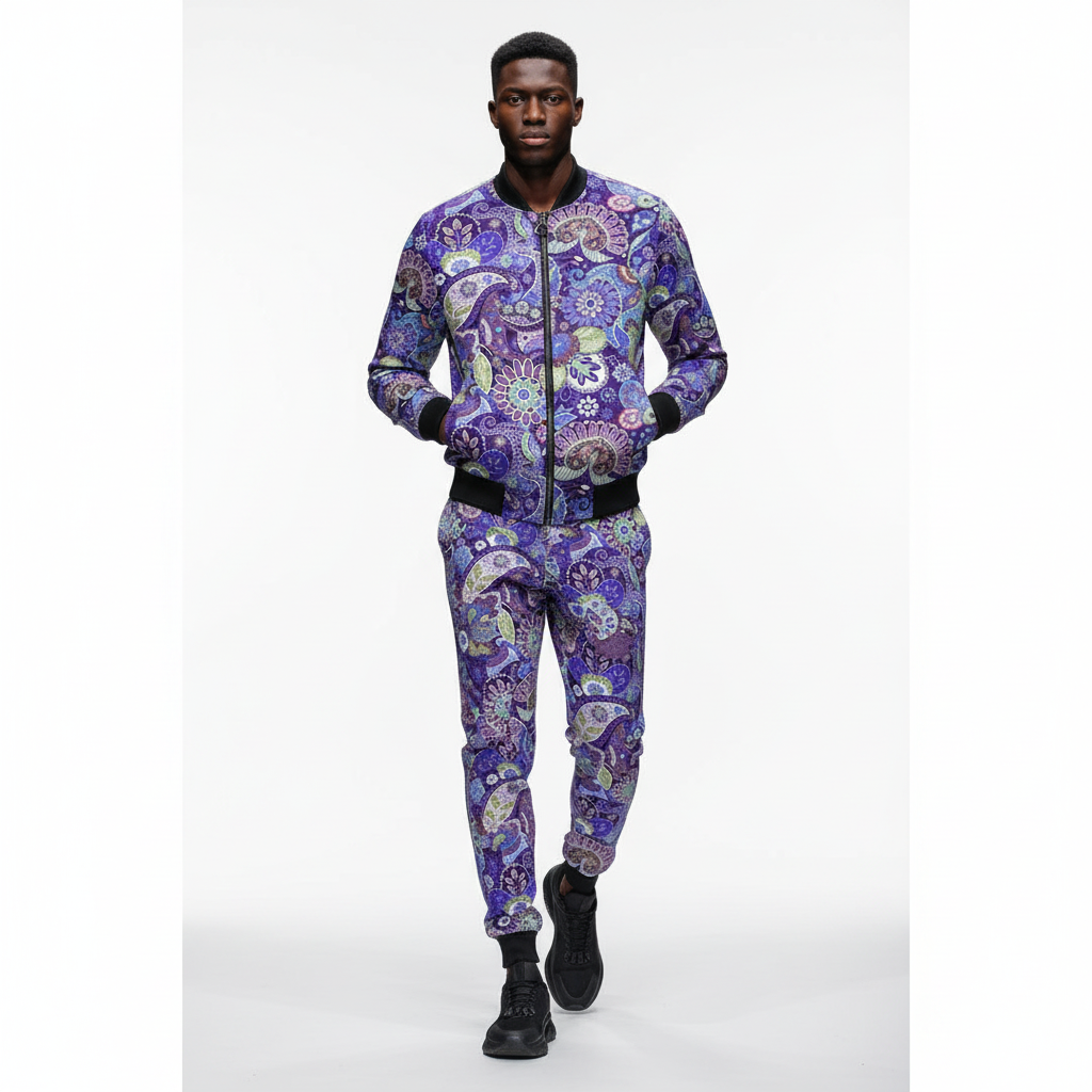 Men's All-Over Print Bomber Sweat Suit