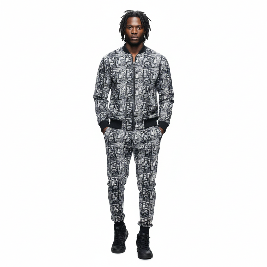 Men's All-Over Print Bomber Sweat Suit