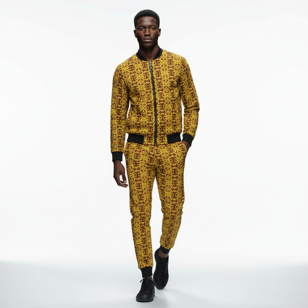 Men's All-Over Print Bomber Sweat Suit