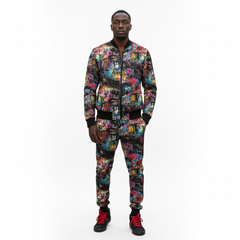 Men's All-Over Print Bomber Sweat Suit