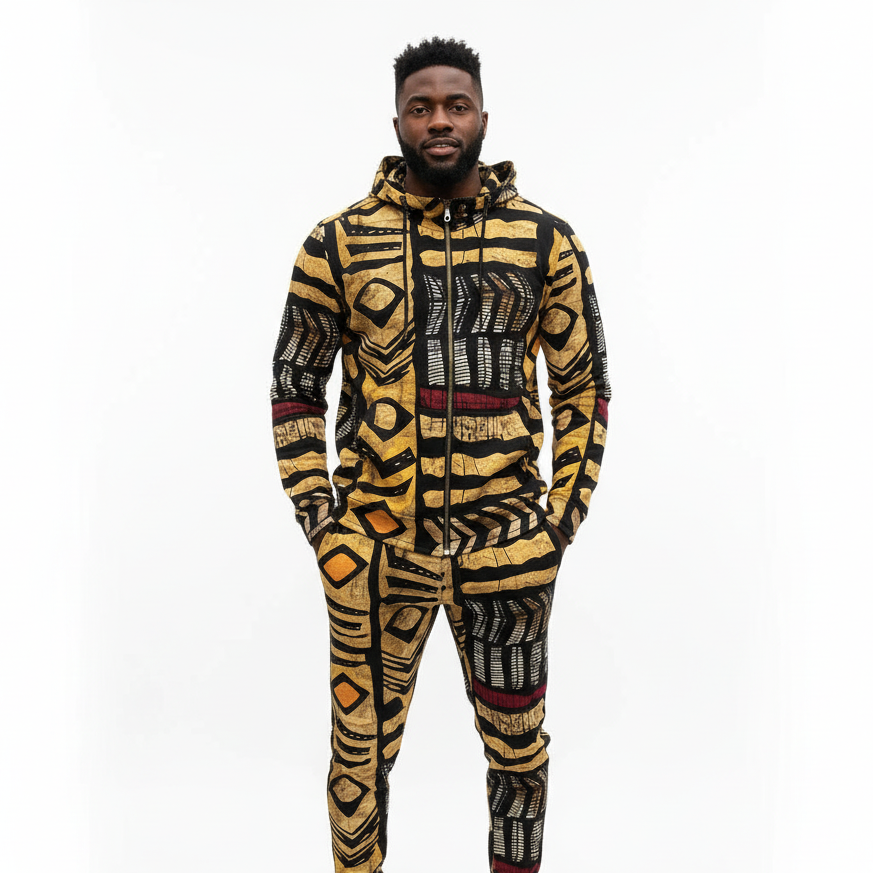 Men's All-Over Print Full-Zip Hoodie Set