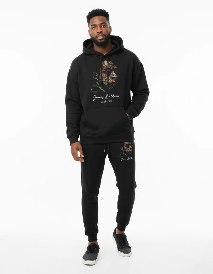 Black Iconic Calligraphy Hoodie Set