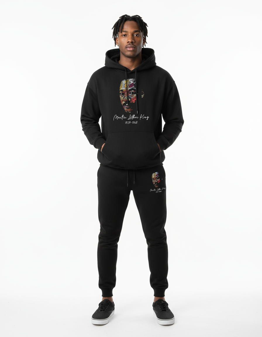 Black Iconic Calligraphy Hoodie Set