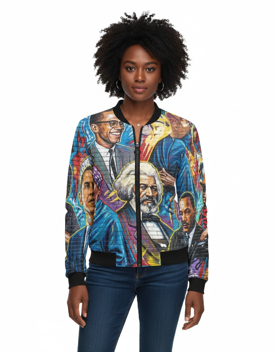 Women's All-Over Print Bomber Jacket